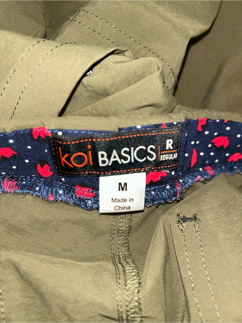 Koi Basics women’s scrub pants Olive green Medium super soft - Picture 8 of 8
